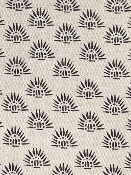 Ray pattern in Natural and Black by interior decorators in Boston, a bold and graphic custom textile created by Ellisha Alexina