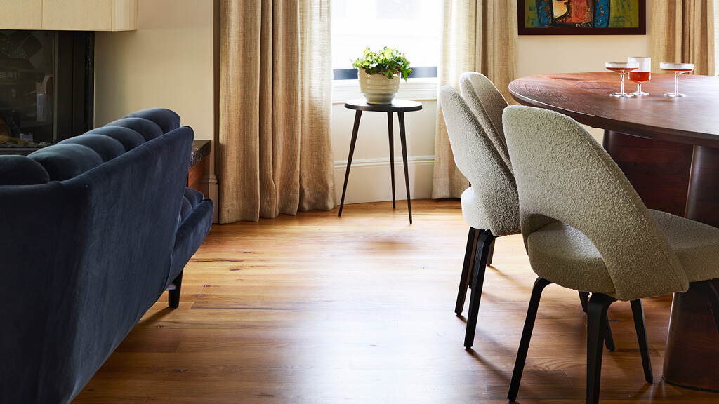Knoll Executive Chair in formal dining room of a historic Brookline home renovation by Boston interior designers