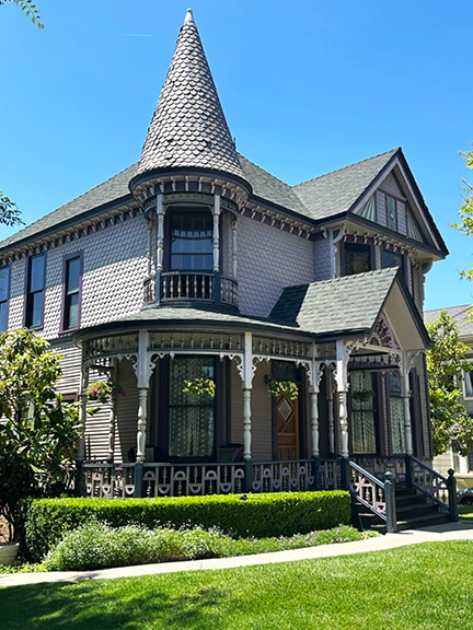 Los Angeles historic home featuring Victorian design in Angelino Heights with ornate details and preserved period architecture.