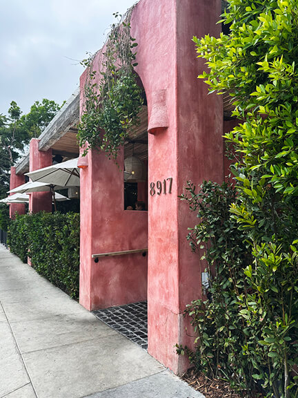 Mexican-inspired architecture at The Great White in LA features natural finishes and clean lines. A highlight of Los Angeles Shopping and Dining.