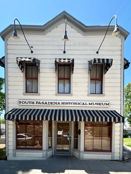 South Pasadena Historical Museum in California, a former 1880s grocery store anchoring early LA architecture and design for old homes.