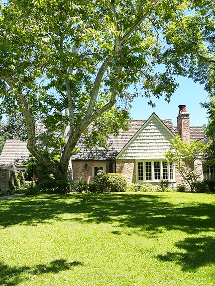 Storybook-style historic home in Pasadena with curved gables and whimsical detailing, part of Sarah Scales’ study of design for old homes.