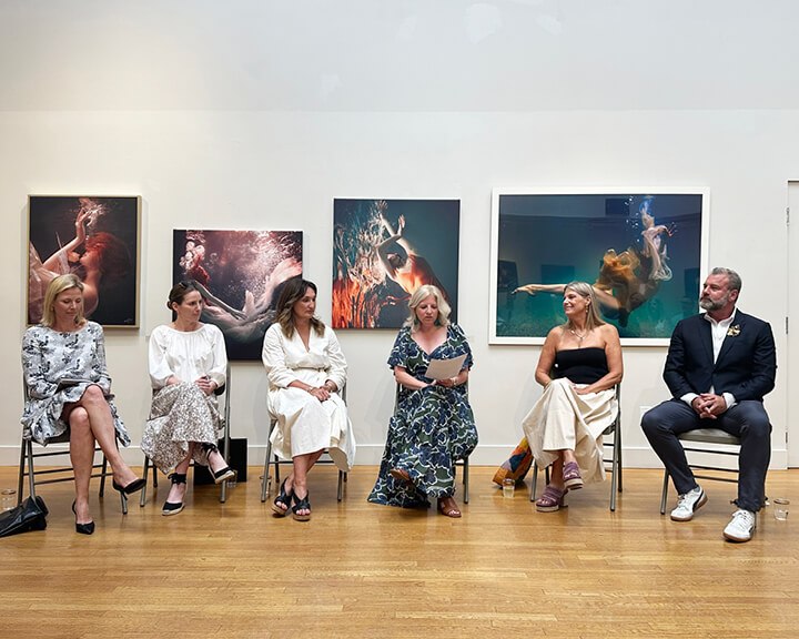 Art in interior design discussed by Boston interior designer Sarah Scales during a panel at South Shore Art Center in Cohasset