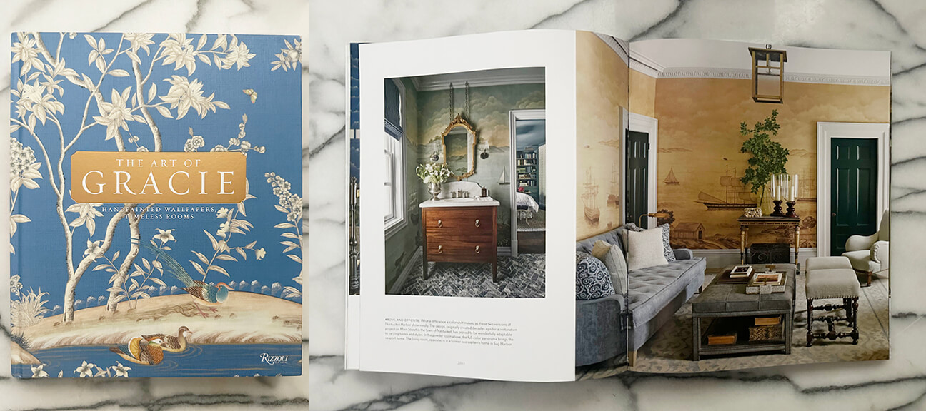 Gracie’s hand-painted wallpaper book shares the best interior design books and the story of a family-owned legacy.