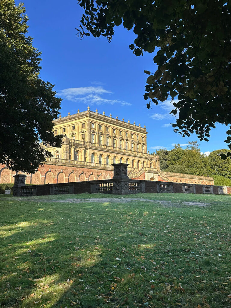 Historic English Estate Design seen in the grand architecture of Cliveden House in Buckinghamshire, with terraces and carved stonework.
