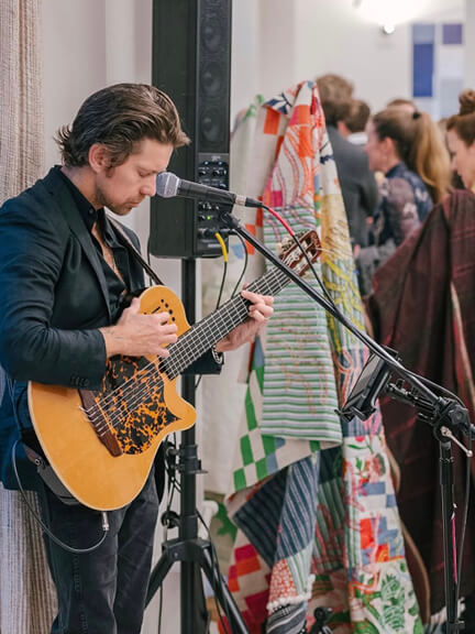 Luxury fabric house showroom opening at 200 Lexington Avenue in New York City.
