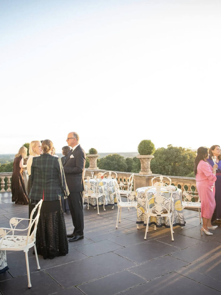 New York Social Diary covers the Christopher Farr cocktail party at Cliveden House featuring English manor interior design.