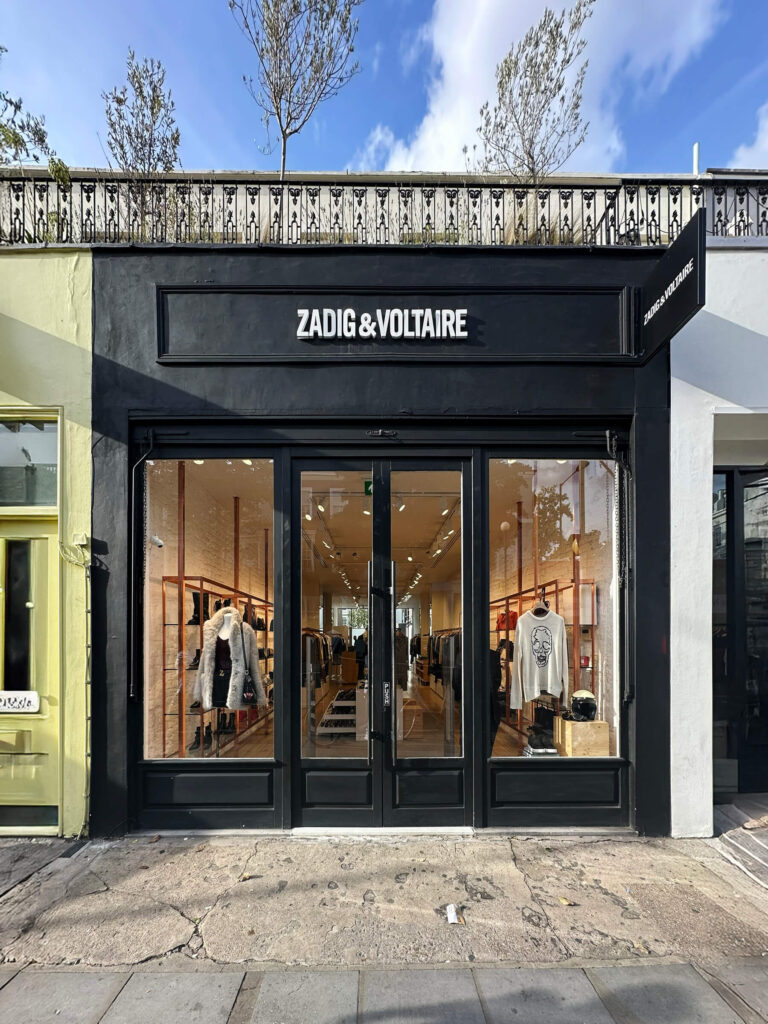 Zadig & Voltaire’s Westbourne Grove store embodies its French rock-chic aesthetic with a bold, modern interior.