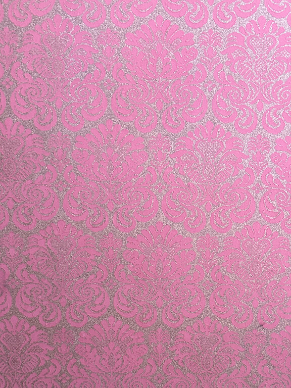 Pink damask wallpaper defining a refined historic interior at Kensington Palace in London.