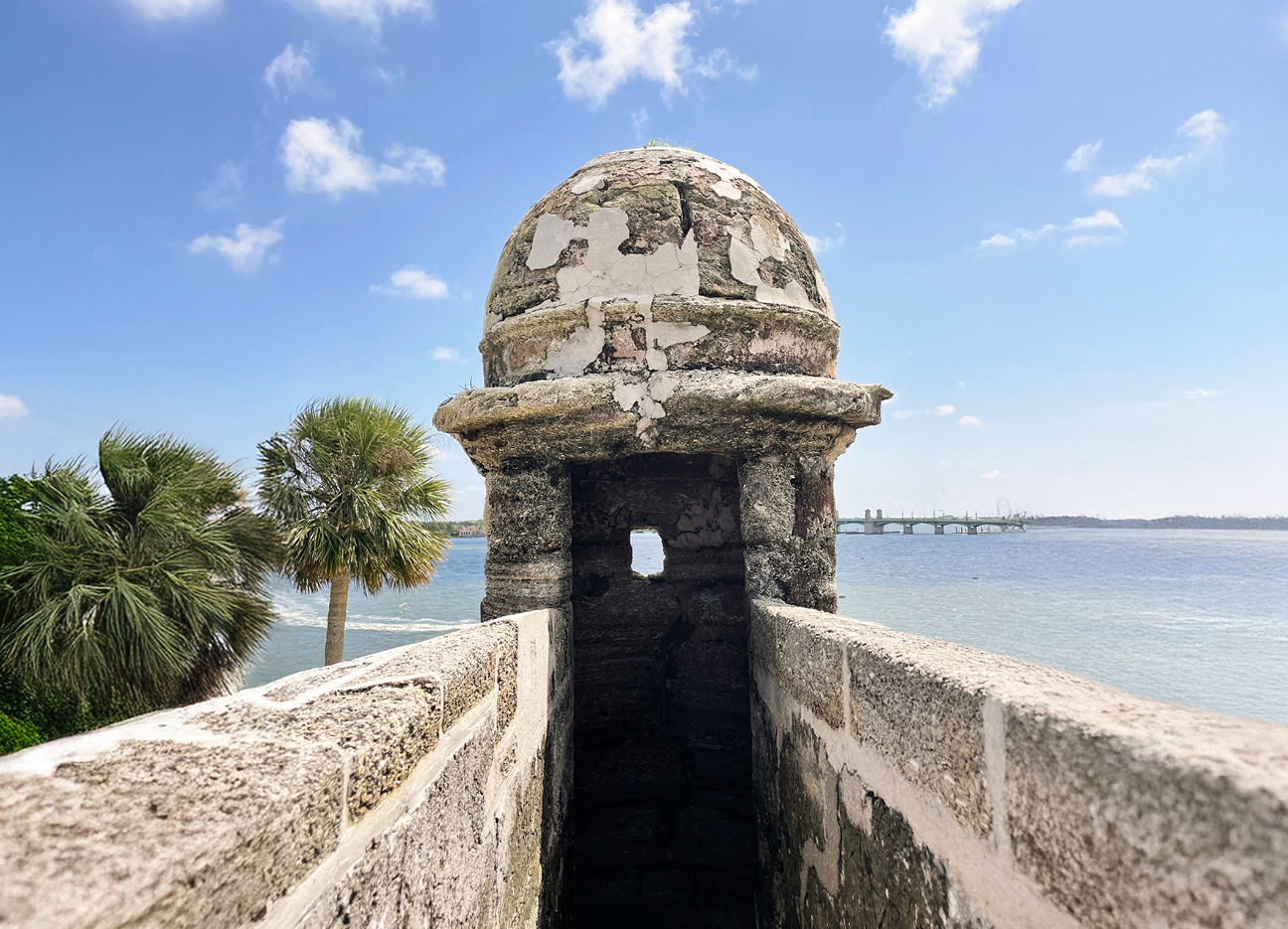 Castillo de San Marcos, a historic fort in St. Augustine, Florida, with coquina stone walls and sweeping ocean views—perfect travel inspiration for Boston interior designers.