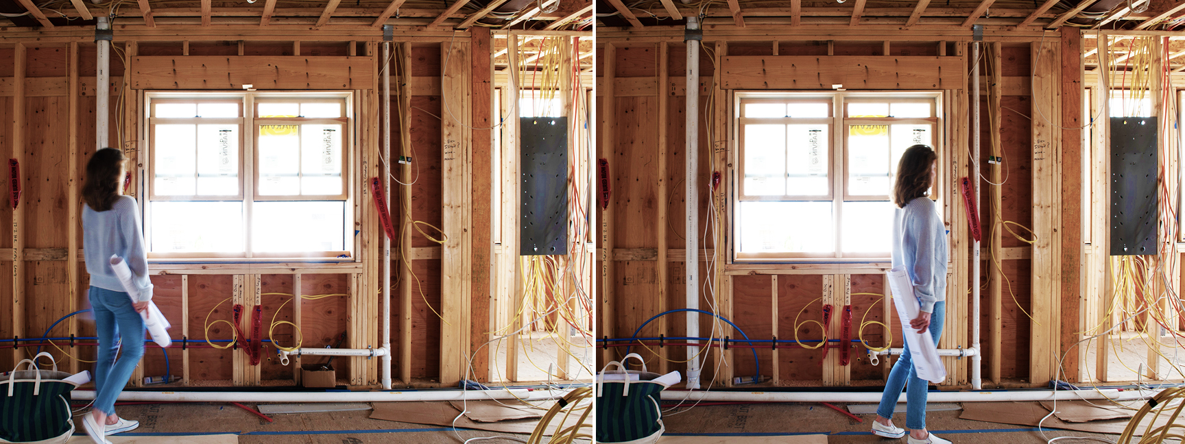 How to hire a builder: Boston interior designer Sarah Scales at a beach house construction site on the South Shore