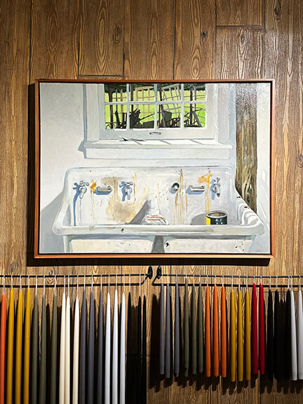 LA interior design showrooms feature Ken Fulk’s faux wood walls with fine art and hand-dipped candles in his LA store