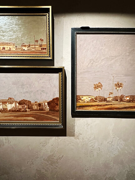 Ken Fulk’s LA showroom featuring hand-applied plastered walls and a collection of fine art in a dramatic interior setting