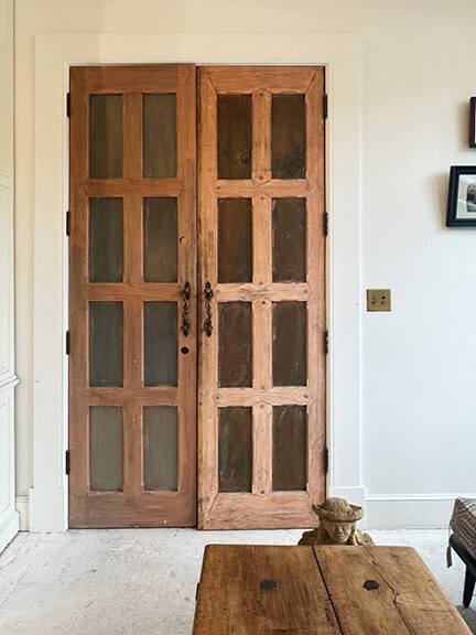 LA interior design showrooms feature vintage doors and architectural details at Nickey Kehoe’s Los Angeles location